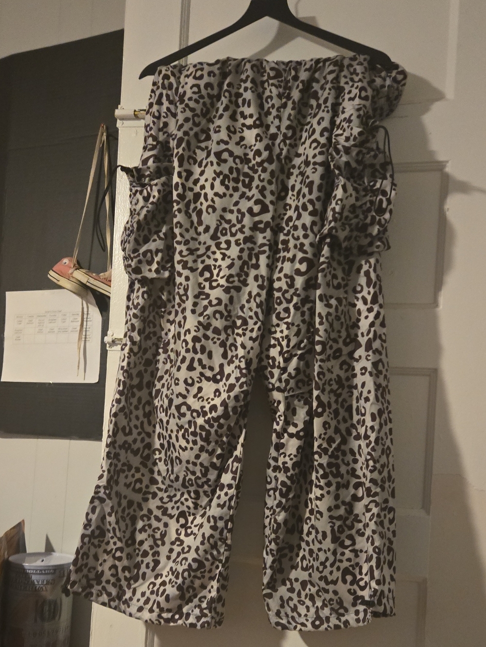 SHEIN Beige & Brown Leopard Print Wide-Leg Jumpsuit